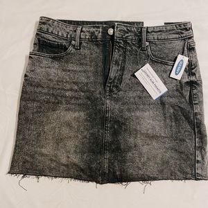 Old Navy Distressed Black Denim Skirt